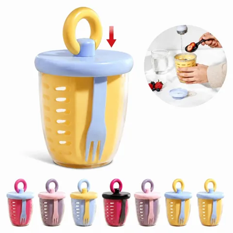22 oz Portable Fruit Salad Cup with Fork and Secure Lid 2