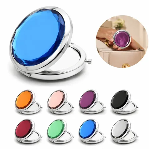 Double Sided Folding Compact Mirror with Magnification 2