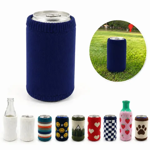 Jacquard Knit Can Cooler Insulated Beverage Holder 2