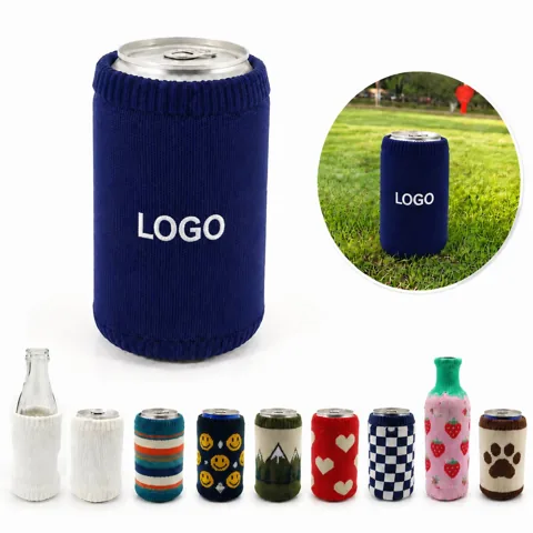 Jacquard Knit Can Cooler Insulated Beverage Holder