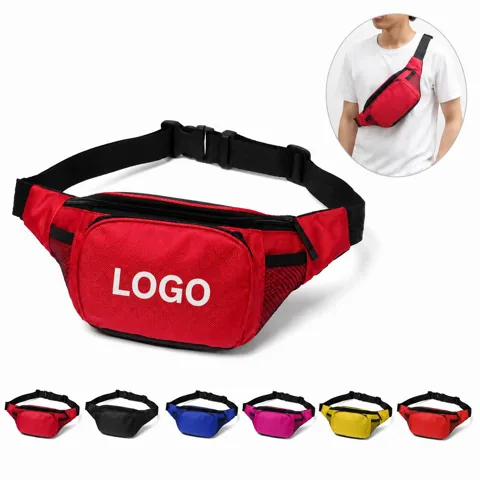 Polyester Waistpack with Water-Resistant Zippered Storage