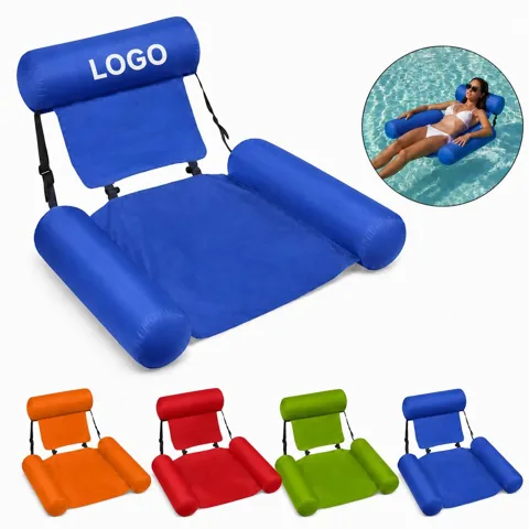 Inflatable Pool Float Lounger with Ergonomic Backrest