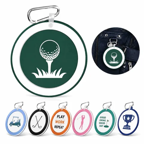 Customizable Round Rubber Golf Bag Tag for Identification 2