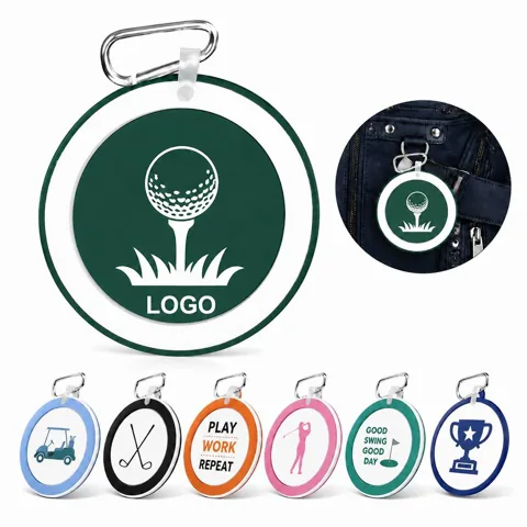 Customizable Round Rubber Golf Bag Tag for Identification