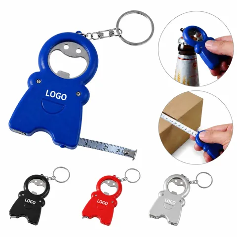 LED Keychain Bottle Opener with Flashlight Stainless Steel