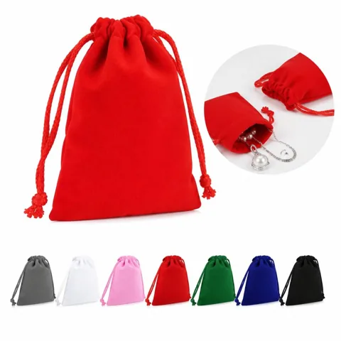 Velvet Flocking Drawstring Pouch for Jewelry & Small Items 2