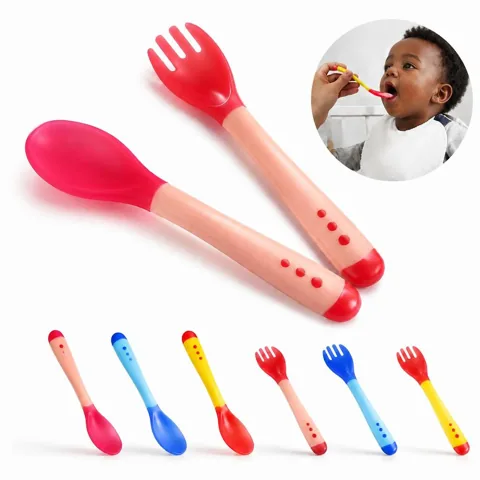 Heat-Sensing Baby Spoon with Soft Silicone Tip for Safe 2