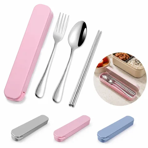 Portable Stainless Steel Cutlery Set with Carrying Case 2