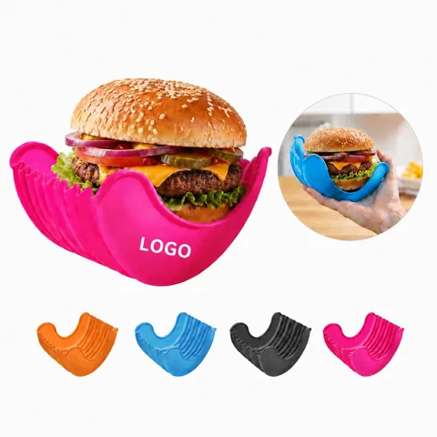 Collapsible Silicone Burger Holder with Anti-Slip Edges
