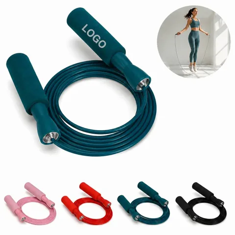 Adjustable Anti-Tangle PVC Jump Rope for Cardio Fitness