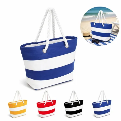 Striped Canvas Tote Bag with Rope Handles 2