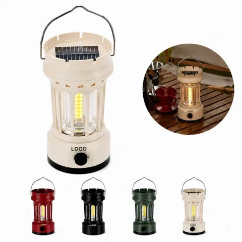 Dual Charge Solar Camping Lamp with COB LED, USB & Solar