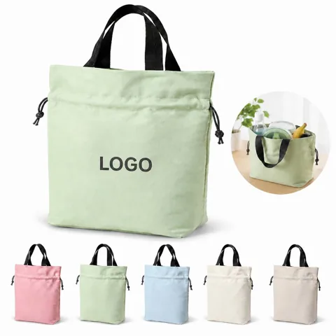 Insulated Drawstring Lunch Bag with Thermal Lining for Work