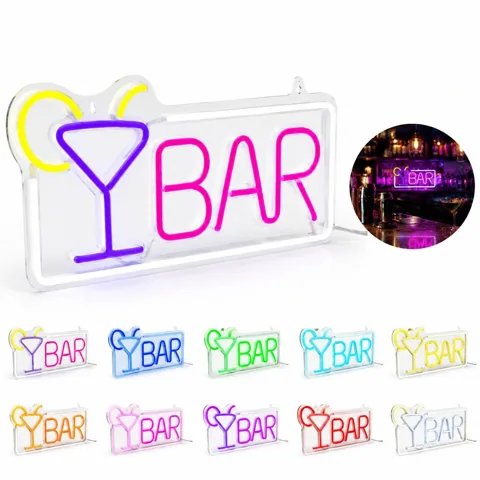 Customizable Neon Bar Sign with Dimmable LED Lighting 2