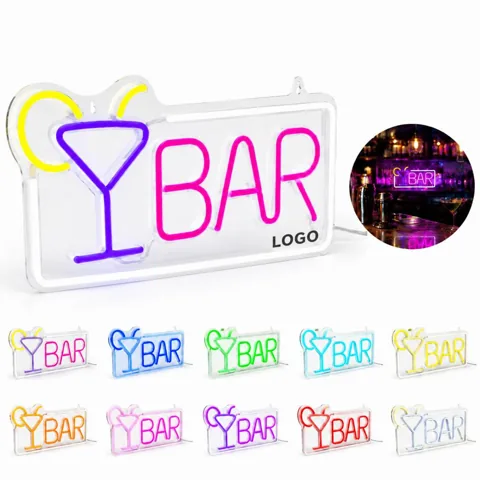 Customizable Neon Bar Sign with Dimmable LED Lighting