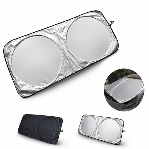 Foldable Silver-Coated Car Sunshade for UV Protection 2