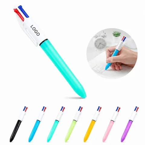 4-in-1 Retractable Ballpoint Pens with Black Blue Red Green