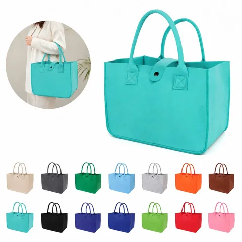 Eco-Friendly Felt Snap Button Handbag Lightweight Durable 2