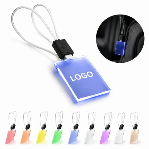 Rechargeable LED Glow Acrylic Lanyard Badge Holder