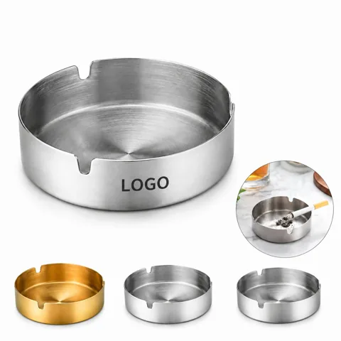 Windproof Stainless Steel Ashtray for Outdoor Patio Use