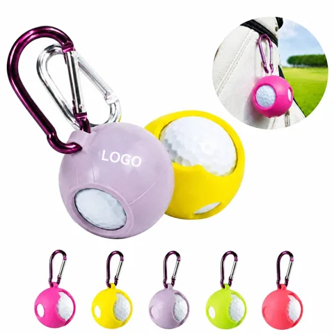 Silicone Golf Ball Cover with Carabiner Clip, Single Ball