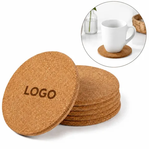 Natural Round Cork Coaster 4 Inch, Eco-Friendly Heat &