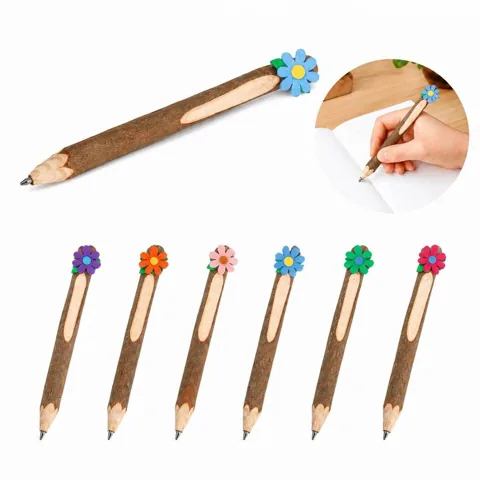 Custom Flower Charm Wooden Pencil for Drawing, Sketching, 2
