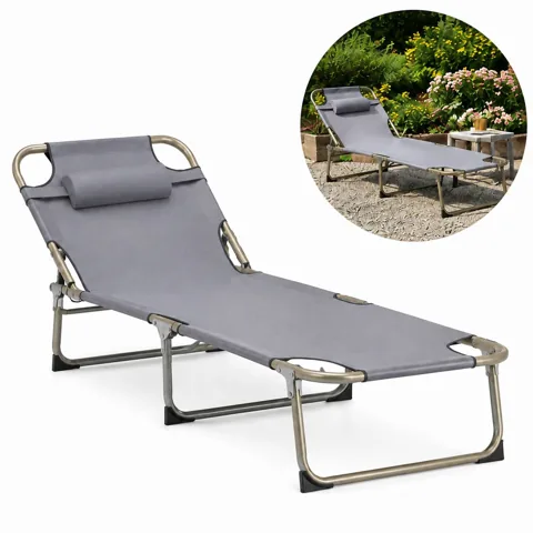 Foldable Office Nap Lounge Chair with Padded Support 2