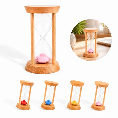 Wood Frame Glass Sand Timer for Kitchen, Desk, or Study 2