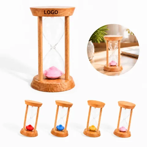 Wood Frame Glass Sand Timer for Kitchen, Desk, or Study