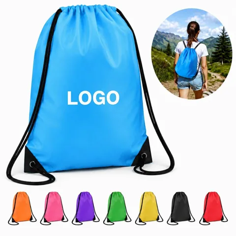 Washable Drawstring Backpack for Travel, School, Gym & 1