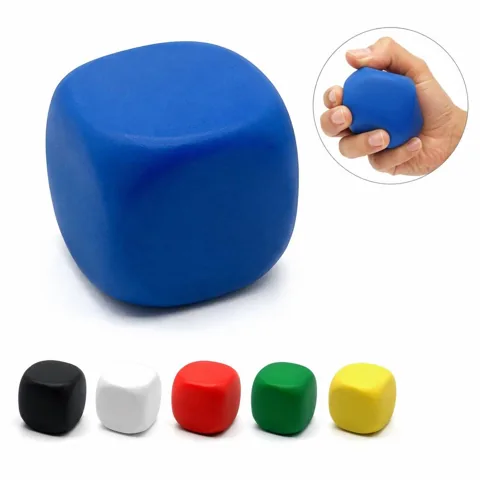 PU Foam Stress Cube with Logo Print - Textured Grip for Everyday Use 2