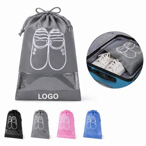 Travel Drawstring Shoe Bag with Quick Access Closure