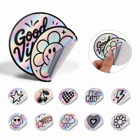 Custom Holographic Sticker Waterproof for Laptop, Bottle, 2