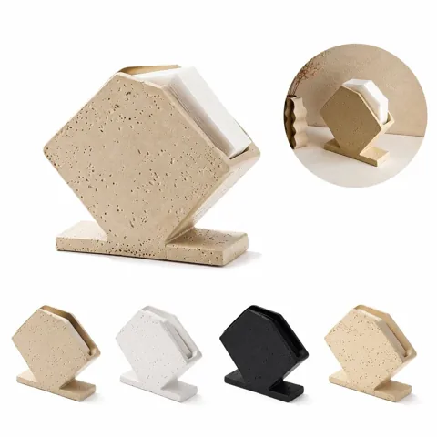 Natural Travertine Napkin Holder, Space-Saving Stone 2