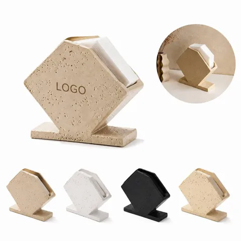 Natural Travertine Napkin Holder, Space-Saving Stone