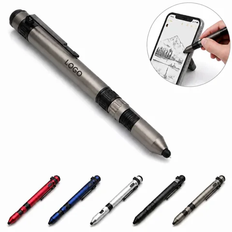 6-in-1 Multi-Tool Pen with Level, Screwdriver, Stylus for Everyday Use