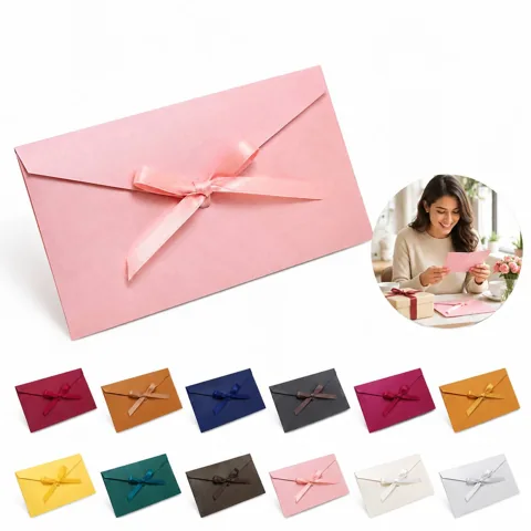 Pearl Ribbon Gift Card Envelopes with Elegant Tie Closure 2