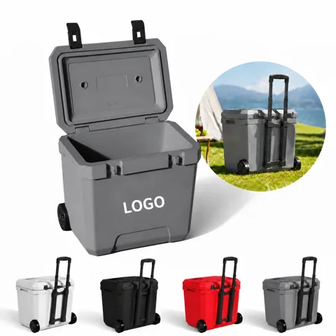 38 Qt Wheeled Portable Cooler with Telescopic Handle
