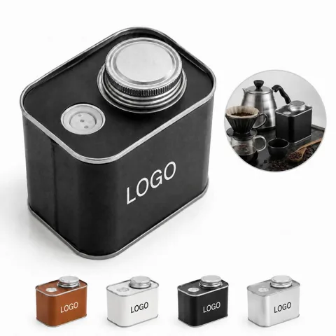 PU Leather Airtight Coffee Bean Storage Can