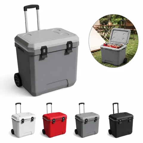 38qt Portable Camping Cooler with Wheels and Handle 2