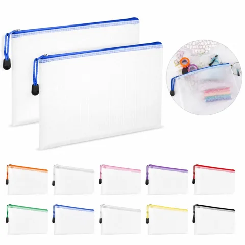 Waterproof Mesh Zipper File Pouch for Documents Storage 2