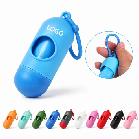 Pill Shape Pet Poop Dispenser with Waste Bags, Portable