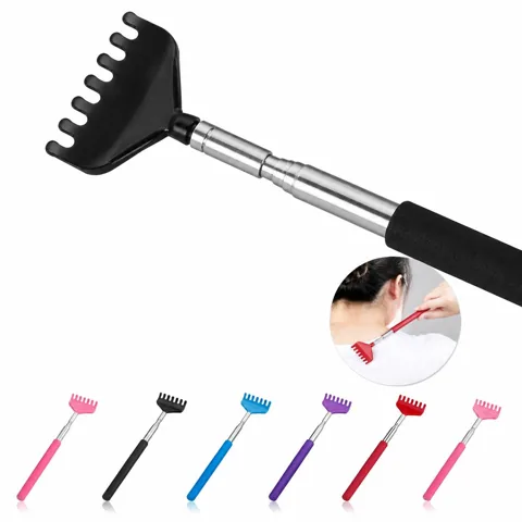 Telescoping Metal Back Scratcher with Curved Head 2