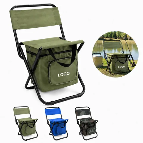 Portable Folding Chair with Cooler Bag for Outdoor Seating