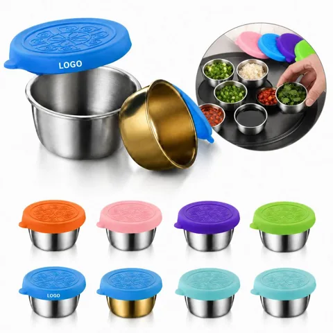 Airtight Stainless Steel Condiment Containers with Silicone