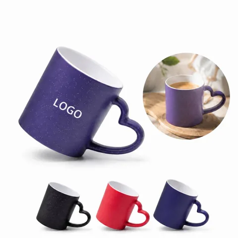 Color-Changing Ceramic Mug, Heat-Sensitive Sparkle Coffee