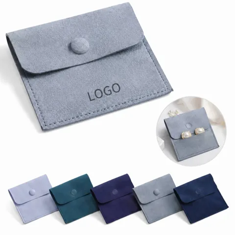 Velvet Snap Jewelry Pouch, Secure Closure Travel Storage