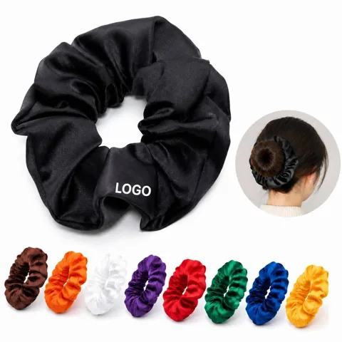 Custom Printed Satin Silk Scrunchie for Hair Care