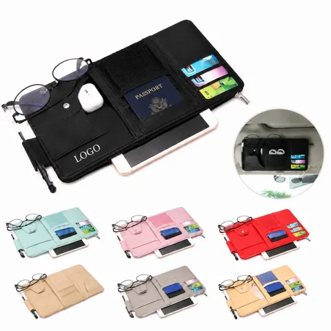 Car Truck Sun Visor Storage Pouch Organizer with Multiple
